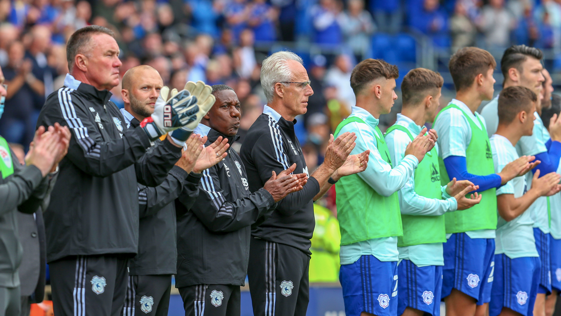 The City boss, staff and players applaud at CCS...